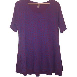 LuLaRoe Tunic Blouse Purple Geometric Size XL